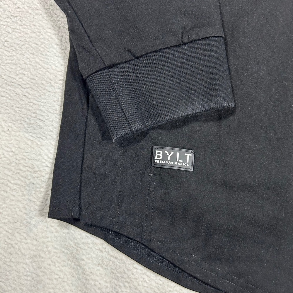 BYLT Elite Fairway Pullover Mens XXL Black Herringbone Collar Quarter Zip Snap - Picture 4 of 7